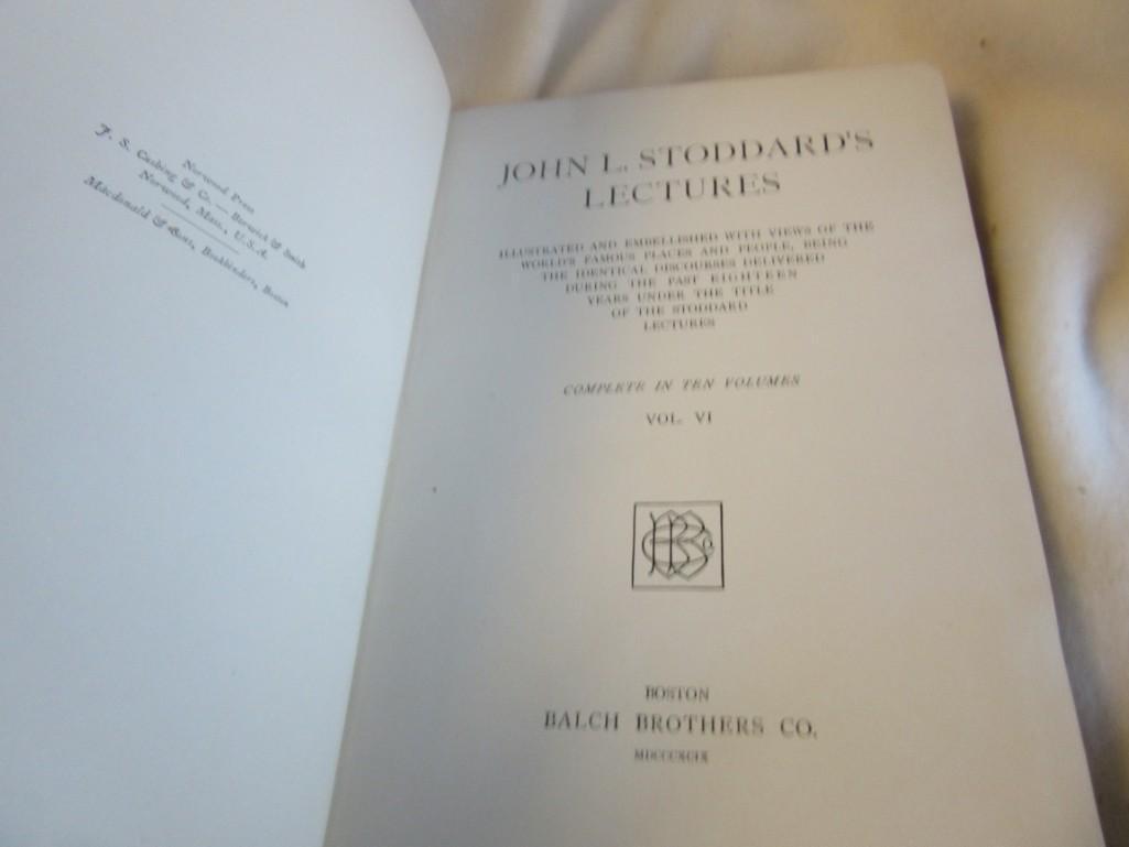 Lot of 3 Volumes of "John L. Stoddard's Lectures" Written by Published by the Balch Brothers Co.