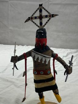 Navajo Apache Crown Dancer 13" Kachina Doll by F. Begay Signed