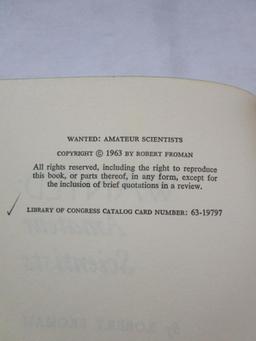 1963 "Wanted: Amateur Scientists" by Robert Froman HARDCOVER