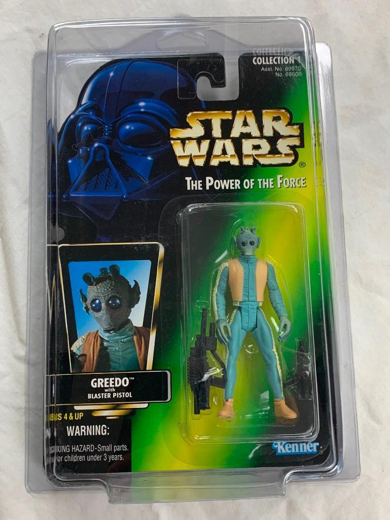 STAR WARS 1996 The Power Of The Force GREEDO Action Figure NEW with case