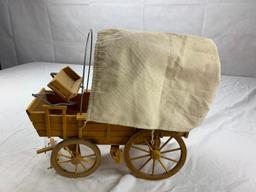 Wooden Canvas Covered Pioneer Wagon Western Decor