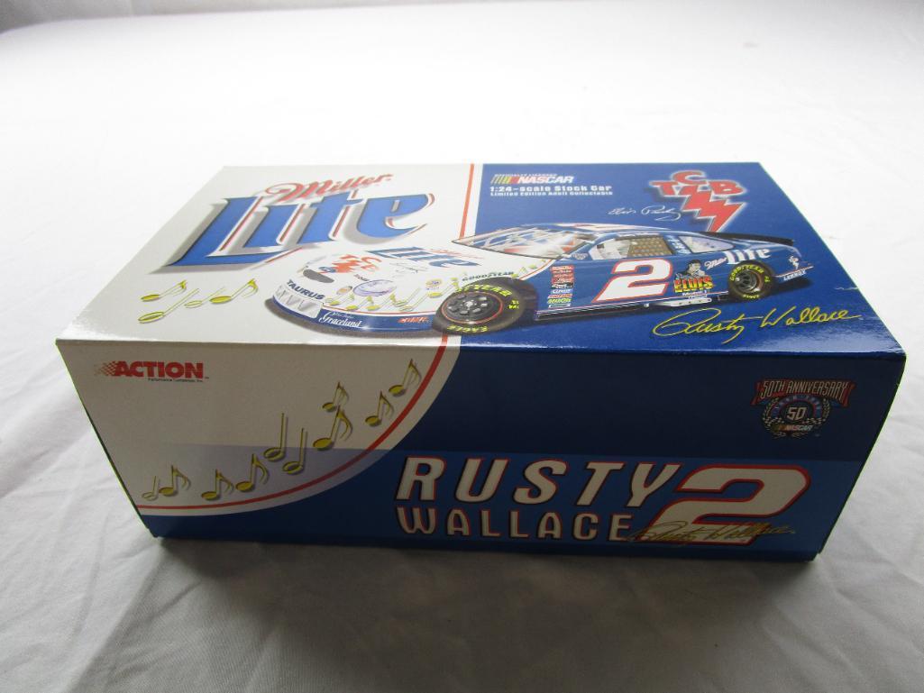 Rusty Wallace Elvis Presley TCB 2 NASCAR 50th Miller Lite 1:24 Diecast 1998 Ford Action Racing