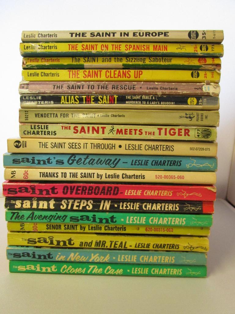 Lot of 18 vintage paperback Simon Templar, The Saint novels by Leslie Charteris