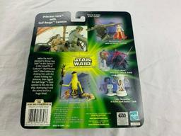 2001 Star Wars POTF Princess Leia Action Figure With Sail Barge Cannon NEW