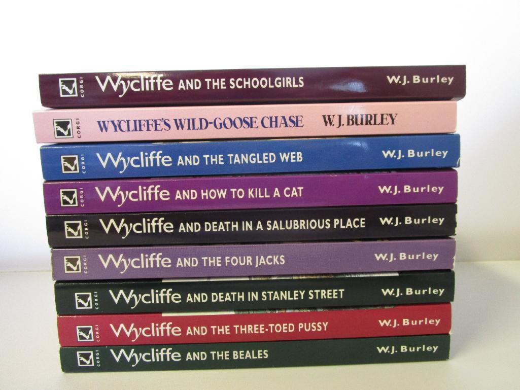 Lot of 9 paperback W.J. Burley Wycliffe Murder Mystery Novels