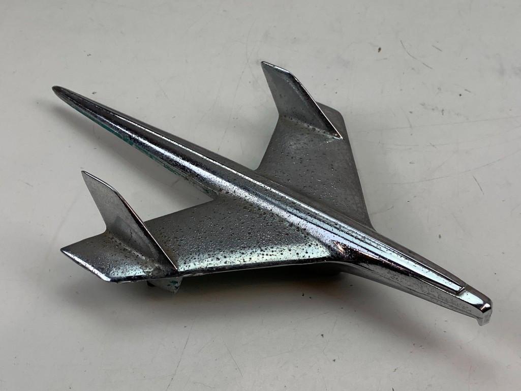 Vintage 1950's Chevrolet GMC Chrome Airplane Jet Hood Ornament Emblem