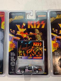 Lot of 3 KISS Johnny lightning Diecast cars NEW Gene Simmons and Ace Frehley