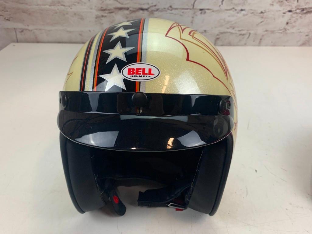 Bell Men's Size Large Custom 500 Dot Motorcycle Helmet Stars with bag