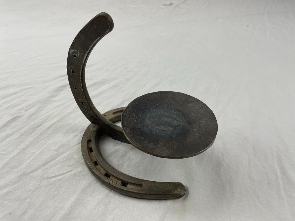 St. Croix forge horse shoe candle holder 5.5" x 5.5"