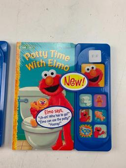 Lot of 2 Sesame Street Potty Time with Elmo Hardcover Books Potty Training Sound Book