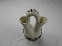 Native American pottery wedding vase. 10" tall.