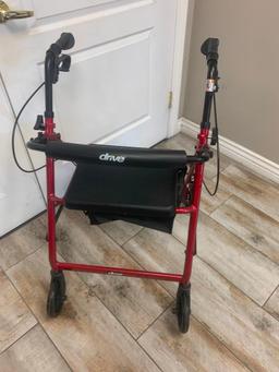 Drive Medical Basic Aluminum Walker Red