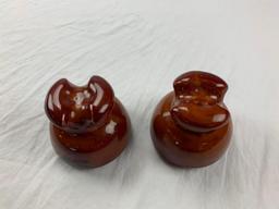 Lot of 2 Vintage Porcelain Brown Insulators