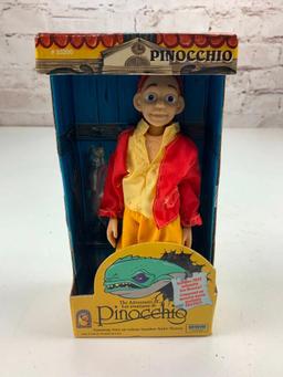 1996 Equity Toys Adventures Pinocchio 8" Doll with Inflatable Sea Monster