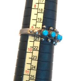 Sterling Silver 925 Ring with 5 Blue Semi-Precious Stones Across the Front Size 9 | 3.07 grams