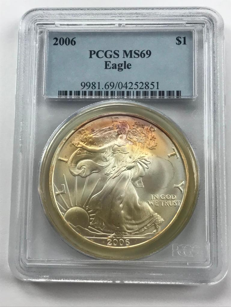 2006 American Eagle Silver Coin 1 oz 999 Fine Silver $1 Coin PCGS MS69
