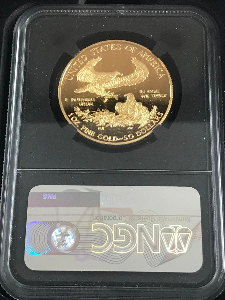 2020-W Gold Eagle $50 Family of Eagles T-1, First Day of Issue NGC MS70 Ultra Cameo John Mercanti