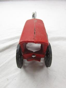 Cast iron horse drawn ice cart reproduction figurine. 7" long.