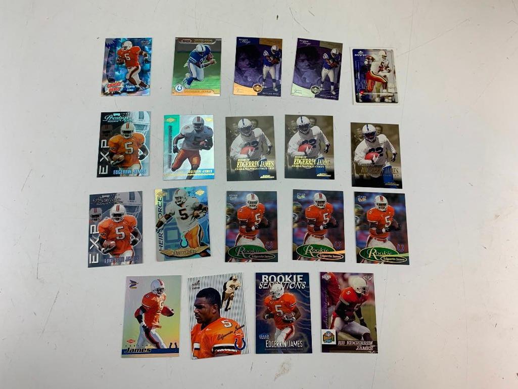 EDGERRIN JAMES Hall Of Fame Lot of 19 ROOKIE Football Cards