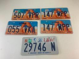 Lot of 17 license plates some vintage- Nevada, Utah, Arizona, California, Washington