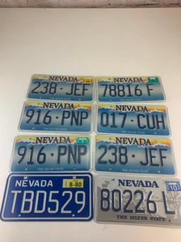 Lot of 17 license plates some vintage- Nevada, Utah, Arizona, California, Washington