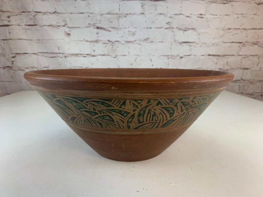 Southwestern Ceramic Bowl with 8 orbs decorative balls