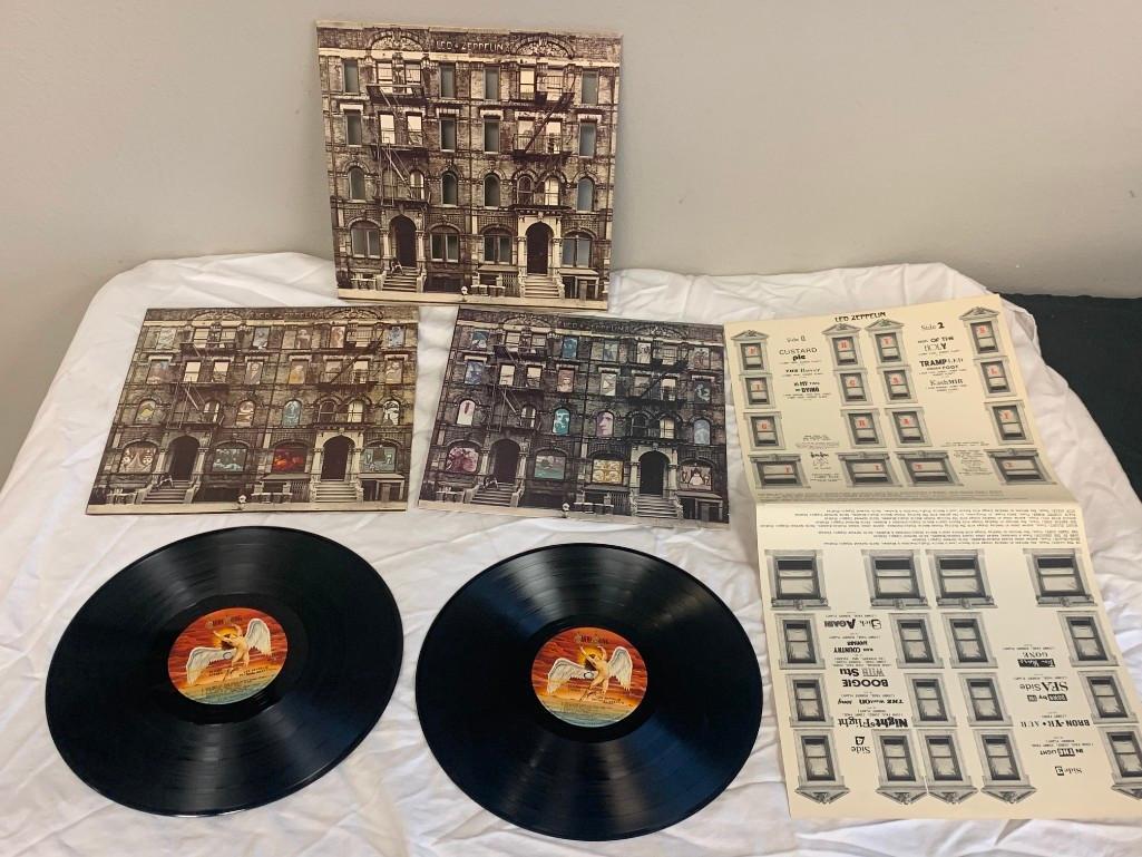 LED ZEPPELIN Physical Graffiti 1975 Album Vinyl 2X Record die-cut cover with inserts