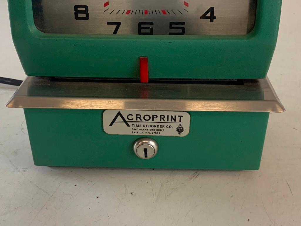 Vintage Acroprint Time Recorder Punch Time Clock