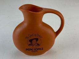 Vintage Pepe Lopez Tequila Pub Jug Water Pitcher "The Spirit of Mexico"