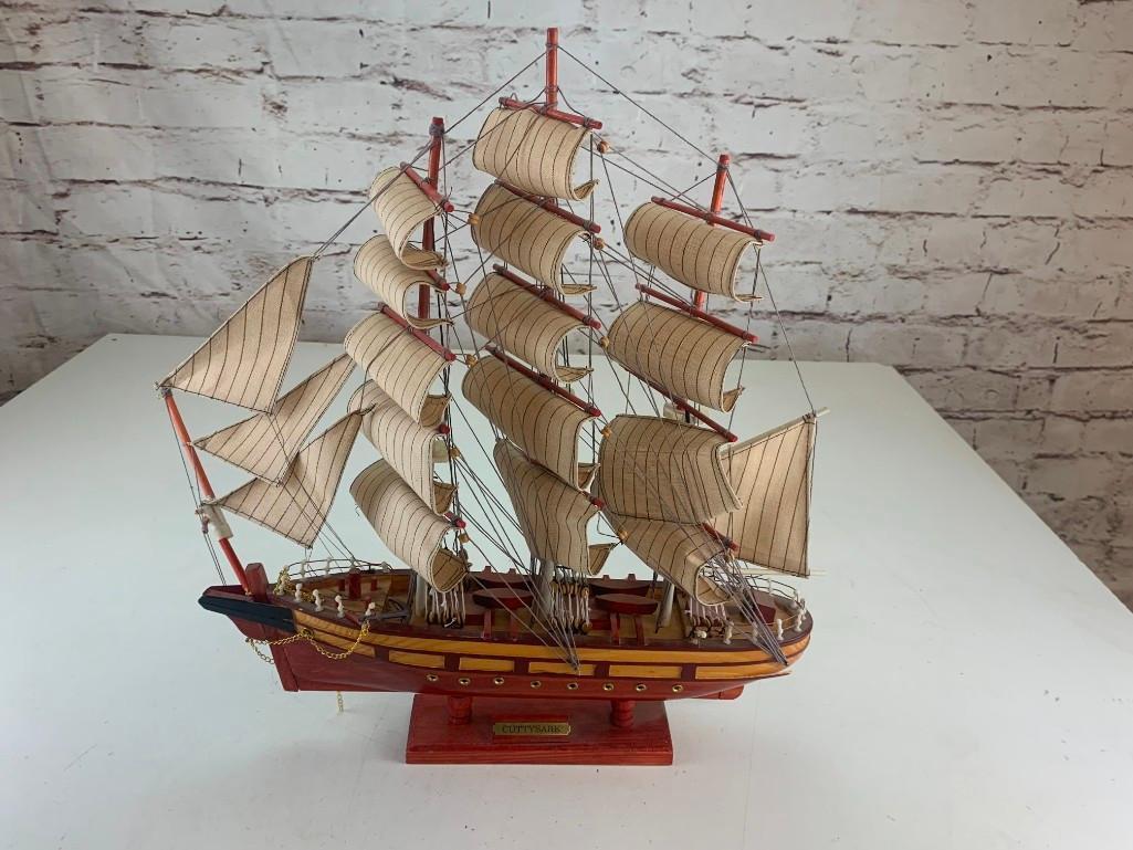 Vintage Wooden Cutty Sark Sailboat Ship Model