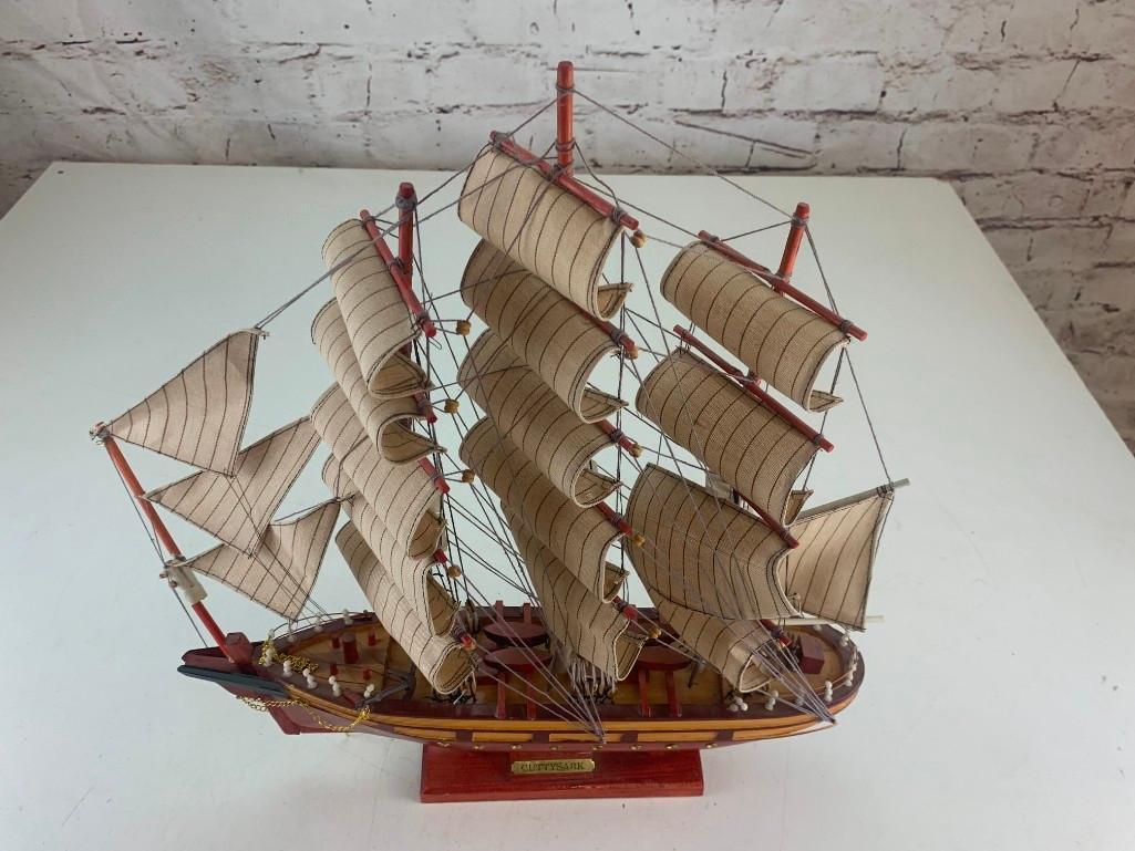 Vintage Wooden Cutty Sark Sailboat Ship Model