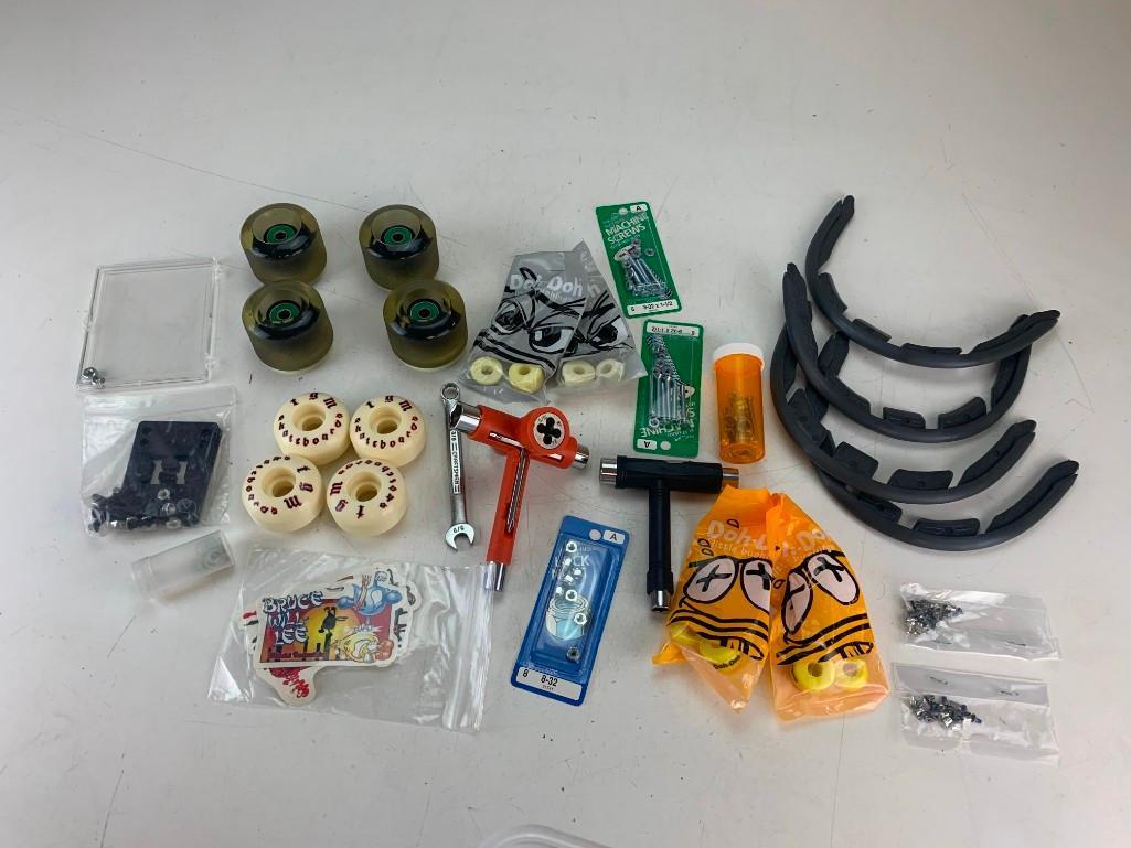 Lot of NEW Skateboard Parts, Wheels, Tools and supplies