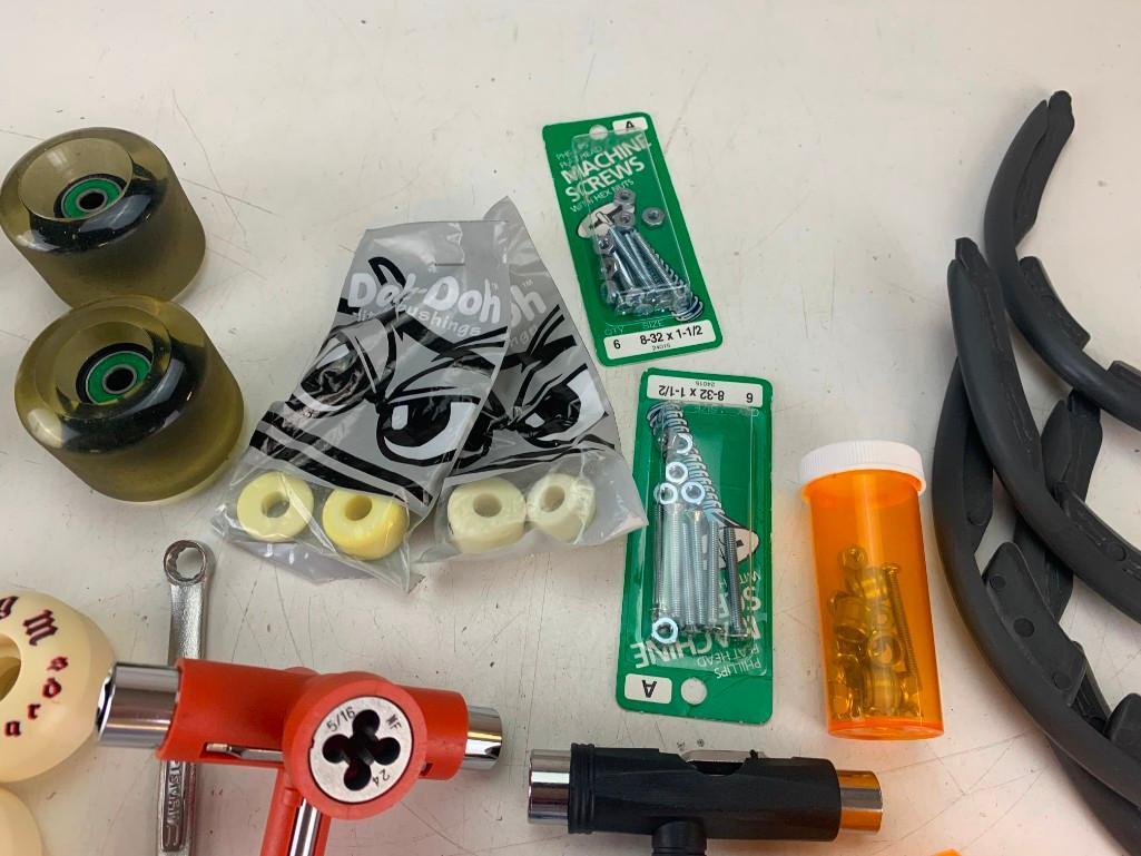 Lot of NEW Skateboard Parts, Wheels, Tools and supplies