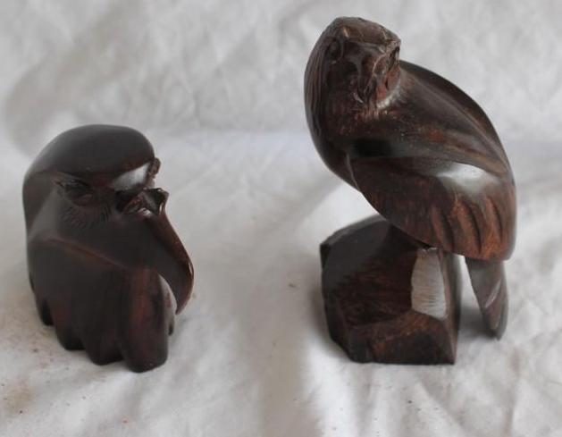 2 Ironwood Eagle Carvings