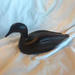 Decorative Carved Dark Wooden Duck
