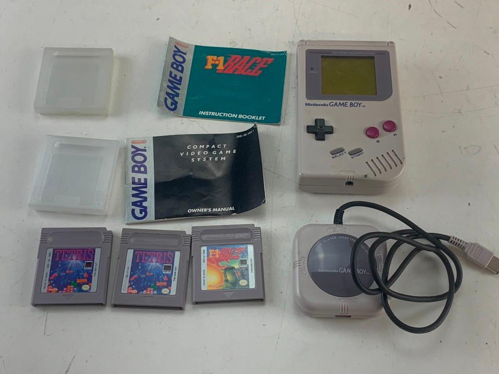 Original Nintendo Game with F-1 Race , Tetris Games and Four Player Adapter