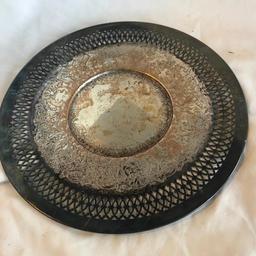 Vintage Genuine Ornate Pewter Decorative Plate 10" Across