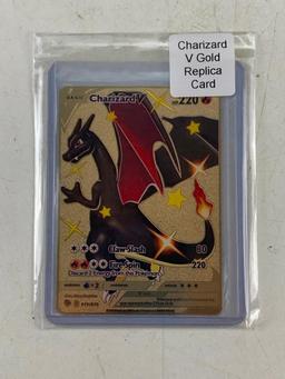 Pokemon CHARIZARD V Limited Edition Replica Gold Metal Card