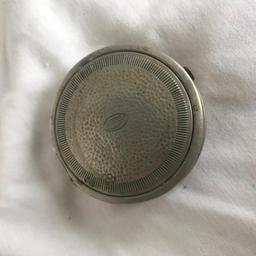 Silver-Toned Make-up Compact Mirror with Powder Compartment
