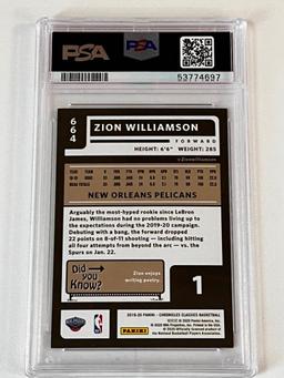 ZION WILLIAMSON 2019 Panini Chronicles Classics Basketball ROOKIE Card PSA Graded 9 MINT