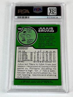 JULIUS ERVING Hall Of Fame 1977 Topps Basketball Card Graded PSA 6 EX-NM