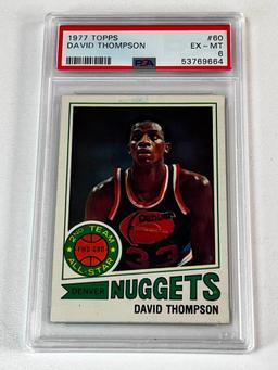 DAVID THOMPSON Hall Of Fame 1977 Topps Basketball Card Graded PSA 6 EX-MT