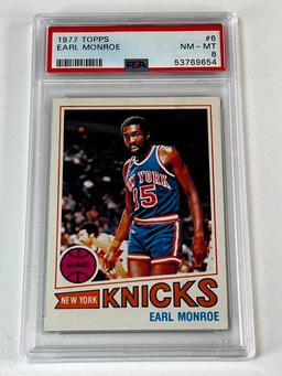 EARL MONROE Hall Of Fame 1977 Topps Basketball Card Graded PSA 8 NM-MT