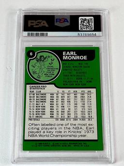 EARL MONROE Hall Of Fame 1977 Topps Basketball Card Graded PSA 8 NM-MT