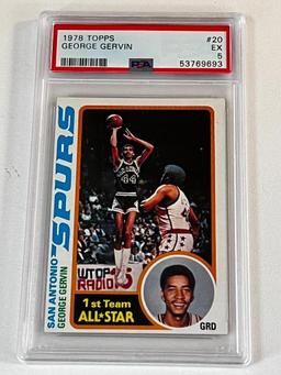 GEORGE GERVIN Hall Of Fame 1978 Topps Basketball Card Graded PSA 5 EX