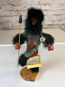 Native American Kachina Doll KWEO Wolf Signed by Artist