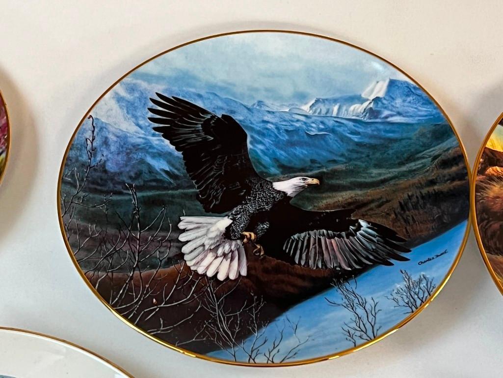 Lot of 5 Collector Plates- Eagle, Precious Moments, Wolfs and others