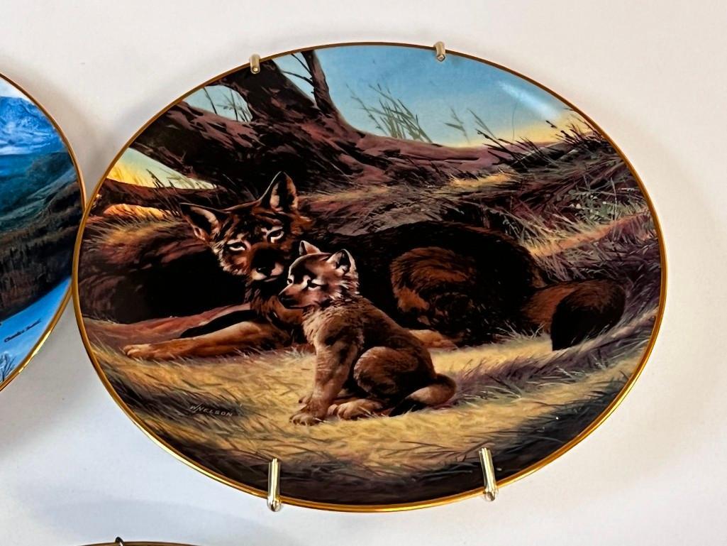 Lot of 5 Collector Plates- Eagle, Precious Moments, Wolfs and others