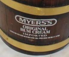 Vintage Myers's Rum Cream Wood Barrel With Handle