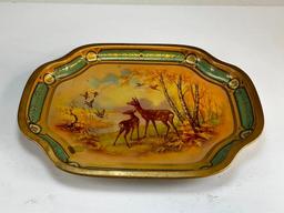 Vintage Baret Ware Game Deer Metal Serving Tray Made In England